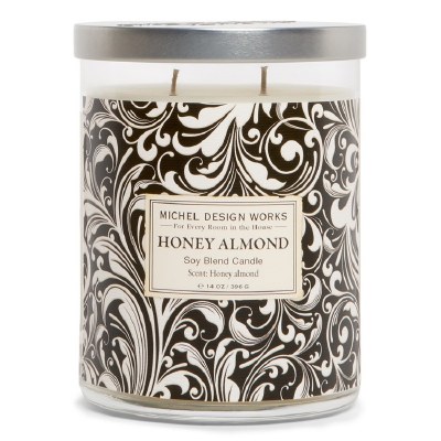 14 Oz Honey Almond Fragrance Glass Candle Jar