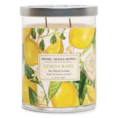 14 Oz Lemon Basil Fragrance Glass Candle Jar