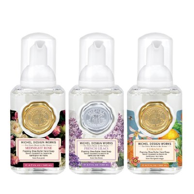 Set of Three 4.7 Oz Mint Rosemary, Fresh Lavender, and Lemon Orange Fragrances Foaming Hand Soaps