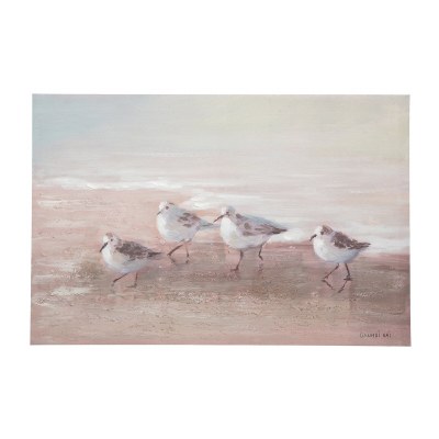 15" x 24" Four Sandpipers Coastal Canvas