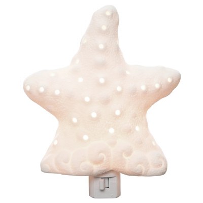 5" White Ceramic Starfish Nightlight