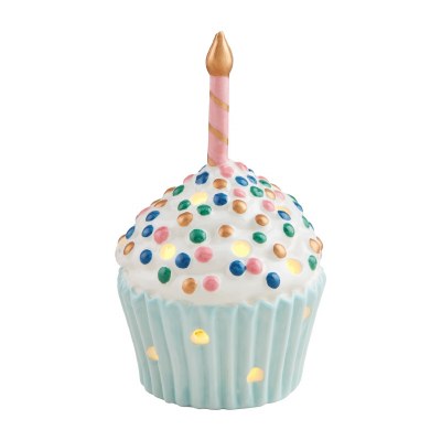 4" LED Birthday Cupcake Decorative Sitter by Mud Pie