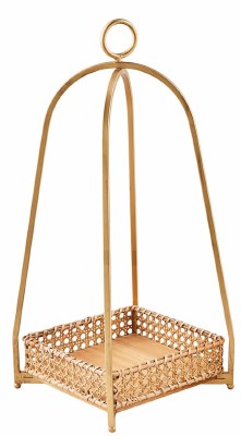 20" Bronze Metal and Woven Base Lantern by Mud Pie