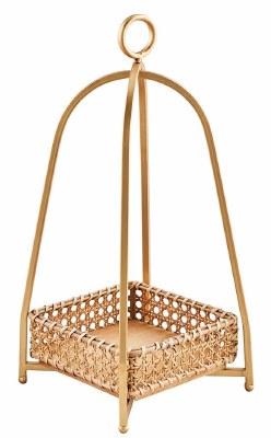 16" Bronze Metal and Woven Base Lantern by Mud Pie