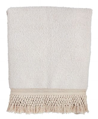 50" x 60" Cream Boucle Throw Blanket by Mud Pie