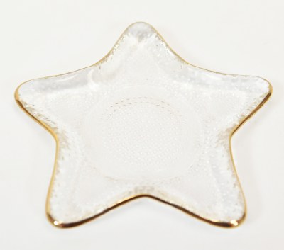 4" Gold Rim Glass Starfish Plate by Mud Pie