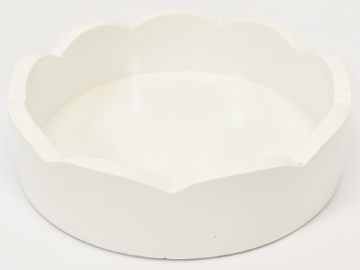 6" Round White Glossy Tray by Mud Pie