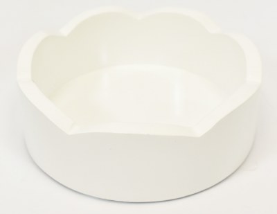 6" Round White Glossy Tray by Mud Pie