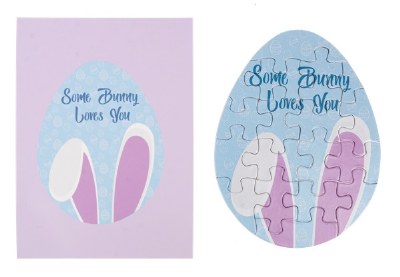 6" Blue Easter Egg Puzzle Card