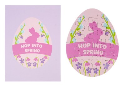 6" Pink Easter Egg Puzzle Card