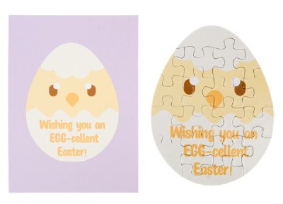 6" Yellow Easter Egg Puzzle Card
