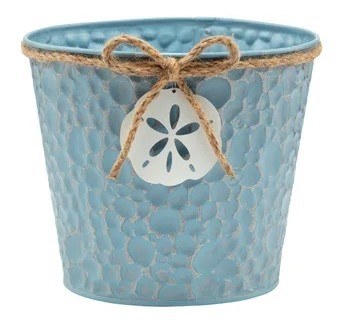 6" Blue Metal Sand Dollar Pot
