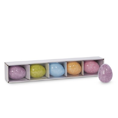 Box of Five 3" Multicolor Polyresin Easter Eggs