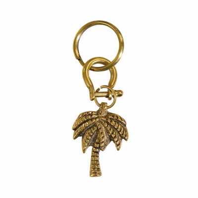 4" Distressed Bronze Palm Tree Key Fob Chain