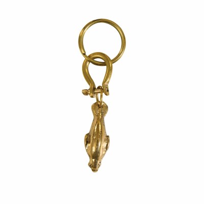 4" Distressed Bronze Manatee Key Fob Chain