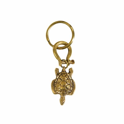4" Distressed Bronze Sea Turtle Key Fob Chain