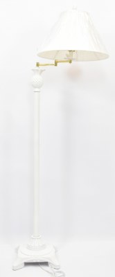 66" White Pineapple Swing Arm Floor Lamp