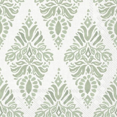 5" Square Green Soft Petals Beverage Napkins