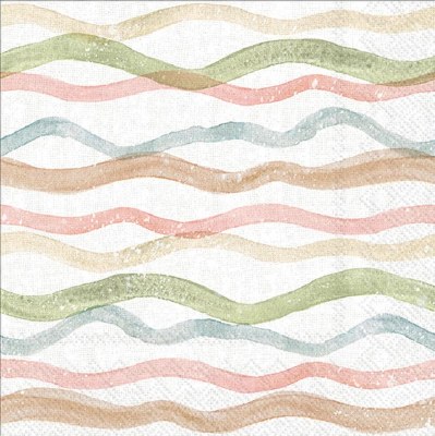 5" Square Peach Coast Waves Beverage Napkins