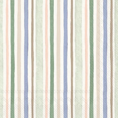 5" Square Multipastel Soft Stripe Beverage Napkins