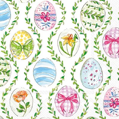 5" Square Easter Eggs in Vines Beverage Napkins