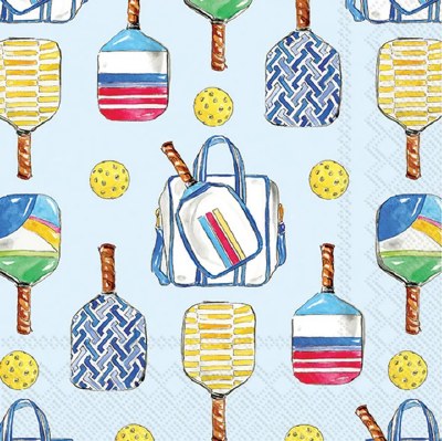 5" Square Pickleball All OVer Beverage Napkins