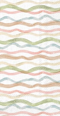 8" x 4.5" Peach Coast Waves Guest Towels