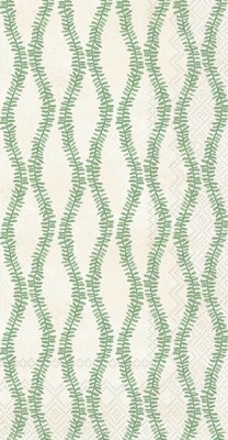 8" x 4.5" Green Leaf and Stem Guest Towels