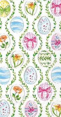8" x 4.5" Easter Eggs in Vines Guest Towels
