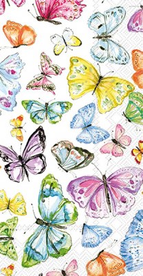 8" x 4.5" Multicolor Butterflies Guest Towels