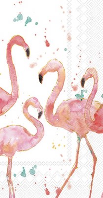 8" x 4.5" Four Flamingos Guest Towels