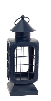 14" Navy Metal Lantern