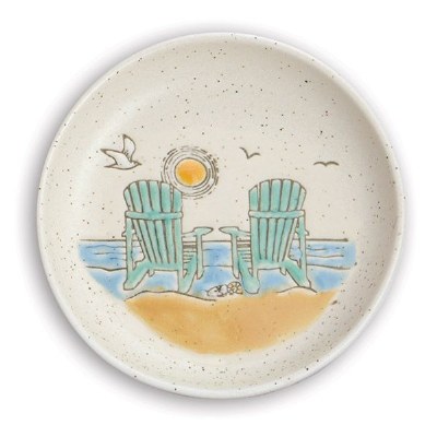 4" Round Beach Chairs Ceramic Ring Dish