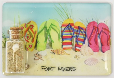 Fort Myers Flip Flops and Sand Jar Magnet