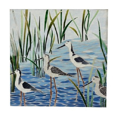 31" Sq Shorebirds Mosaic Plaque