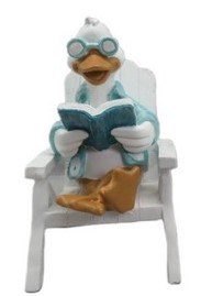 5" Polyresin Duck Holding a Book Figurine