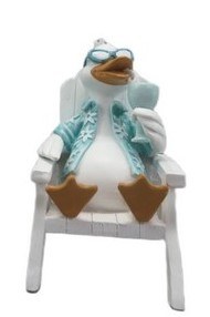 5" Polyresin Duck Holding a Drink Figurine