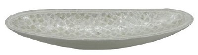 9" x 28" White Capiz Bowl