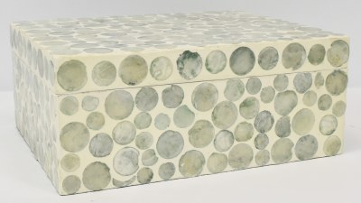 8" x 11" Green Dots Coatal Capiz Box