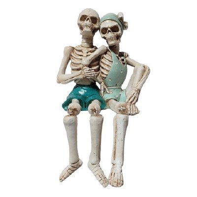 5" Polyrsin Beach Skeleton Couple Figurine