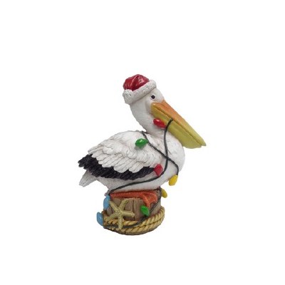 9" Polyresin Christmas Pelican Statue