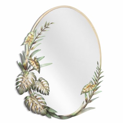 32" x 25" Tropical Foliage Metal Wall Art Mirror MM069