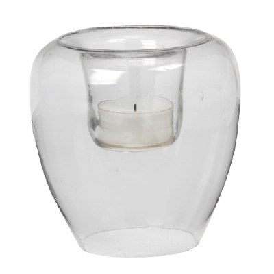 3" Clear Glass Bubble Votive Candle Holder