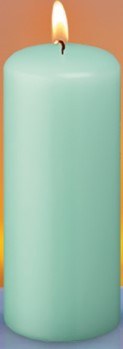 3" x 6" Turquoise Pillar Candle