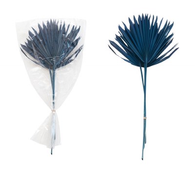Bundle of 4 21" Dark Blue Palm Fronds