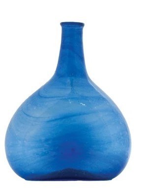 8" Dark Blue Glass Vase