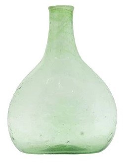 8" Green Glass Vase