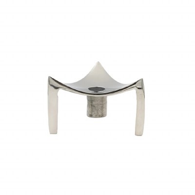 5" Silver Metal Triangle Taper Candle Holder