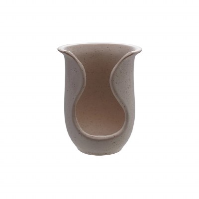 6" Biege Upright Ceramic Spoon Rest