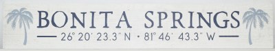 8" x 46" "Bonita Springs" Latitude and Longitude Coastal Porch Board